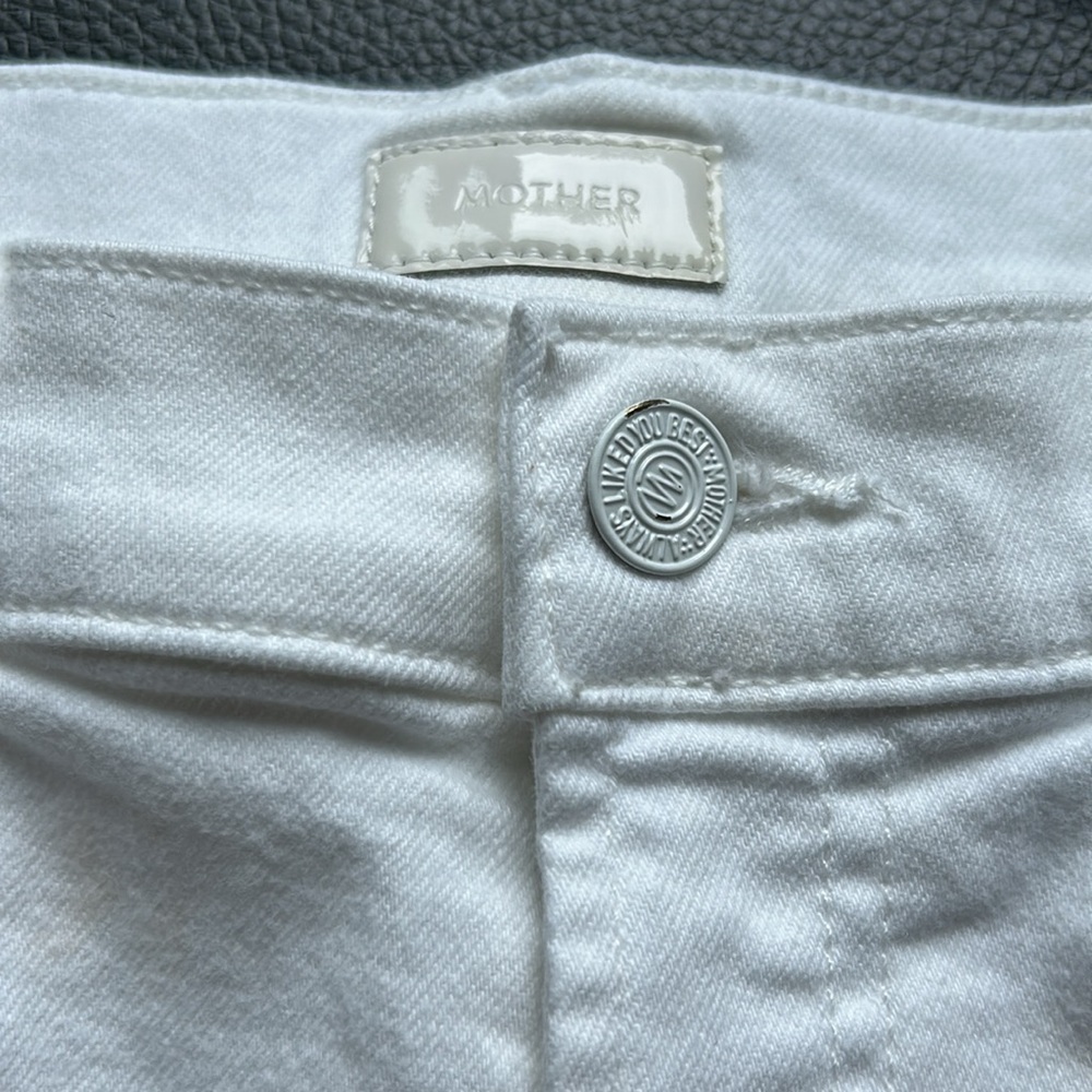 MOTHER The Hustler Ankle Fray Jean Fairest of them All White Sz 32 - Picture 11 of 14